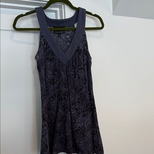 Cynthia Rowley Dark Blue sheer Floral Tank Top